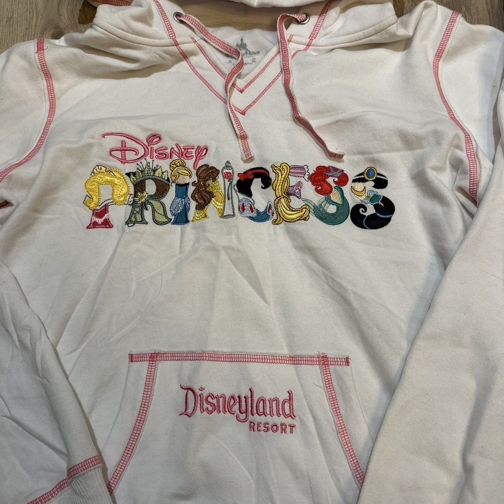 Disney Parks Princess Youth Sweatsuit  - White Sweatpants Sz M Sweatshirt Sz L - Picture 6 of 8